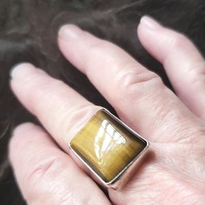 925 Tigers eye ring
